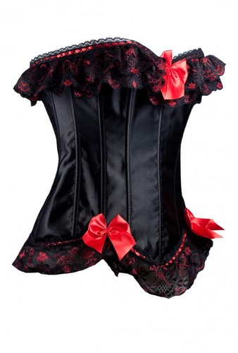 Satin korsett schwarz mit - korsett,