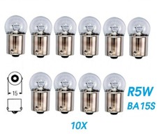 10x R5W BA15S 12V 5W Clear