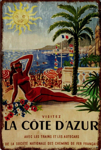 Blechschild cote azur - blechschild, d