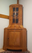 Biedermeier Eckschrank Schrank Kirsche funiert Franken antik Möbel vitrine top