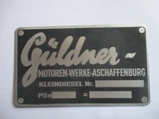 Typenschild Traktor Schild Güldner Kleindiesel S40