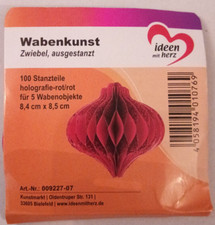 100 - Waben - Stanzteile +++ ZWIEBEL +++ Holografie - Rot/Rot ++ 8,4 cm x 8,5 cm