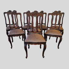 8 antike Stühle Esszimmerstühle Louis Philippe neu gepolstert um 1860