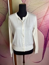 „H&M - Basic" Damen Feinstrick-Cardigan, Strickjacke - Gr. L Milchweiß neu 
