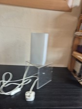 IKEA - Grono - weißes Milchglas - Tischlampe - eckig - Scandi Dekor (D1)