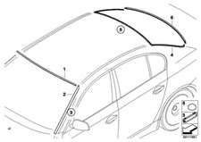 ORIGINAL BMW Profilrahmen Dichtung Heckscheibe unten 5er E60 51317115413