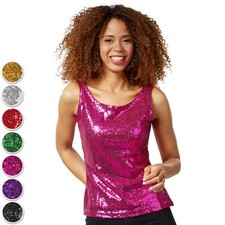 Damen Pailletten Top