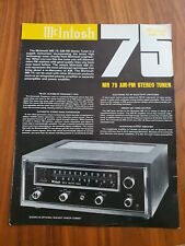 McIntosh MR 75 Stereo Tuner, Brochure, Broschüre, Werbeblatt, Original