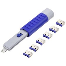 Renkforce USB-A Port Schloss RF-4714586 6er Set Silber, Blue inkl. 1 Schlüssel