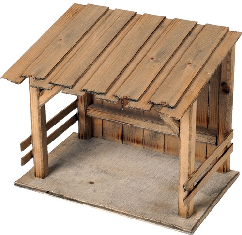 Krippenstall aus holz - holz, 22x13x19