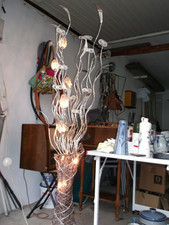 metallgeflochtenene bodenlampe, mit beleuchtung, gebraucht, abholung.