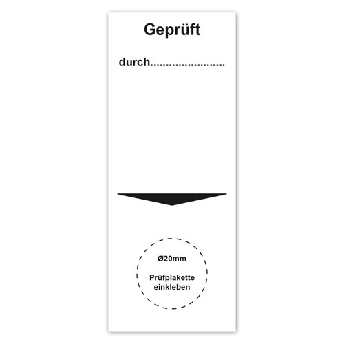 Grundplakette geprüft durch - geprüft,