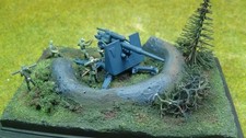 Mini Diorama 8,8 cm Fla + 6 Soldaten  1/144, Victrix n. Dragon, WTM, POPY, Grau