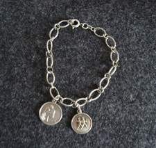 Armband / Armkette mit Sternzeichen Zwillinge u. Wassermann 835 Silber Unoaerre