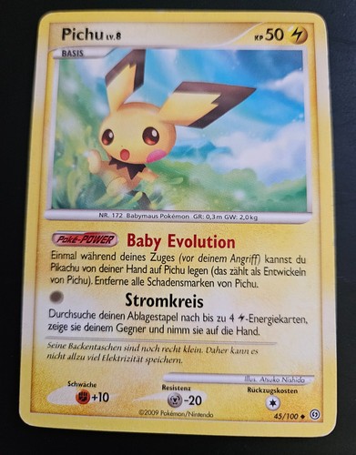 Pokémonkarte pichu 100 - pokémonkarte, 45/100
