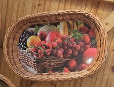 Tablett,50x34x9,5cm,abwischbar, Korbgeflecht,Küche,Geschenk,neu