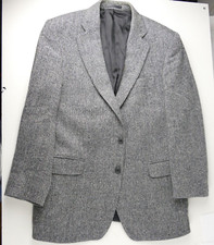 Magee Sakko irish Donegal tweed grau Fischgrat Tragespuren GR.52 RT-1752