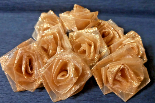 Stück organza satin rosen 3 - satin,