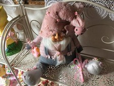 Wichtel Gnom Figur Candy Donut Glöckchen Schleifen n. Tilda Art Landhaus NEU