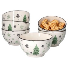 6er Set Weihnachtsbaum Gebäckschälchen 14cm Dessert Müsli-Schale Weihnachten