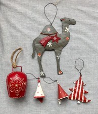 Baumschmuck Blech, 5 Anhänger, Weihnachtsdeko, Weihnachten, vintage,Blechschmuck