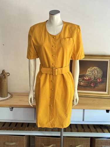 Vintage 80er gelbes kleid - gelbes,