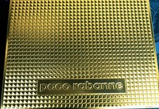 BLECHDOSE PACO RABANNE...ONE MILLION PARFÜM...geriffelter Deckel...DEKO...GOLD