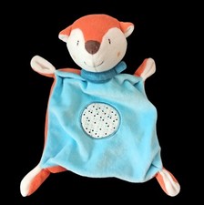 Fuchs DM Pusblu beige blau orange weiß als Schmusetuch Schnuffeltuch Kuscheltuch