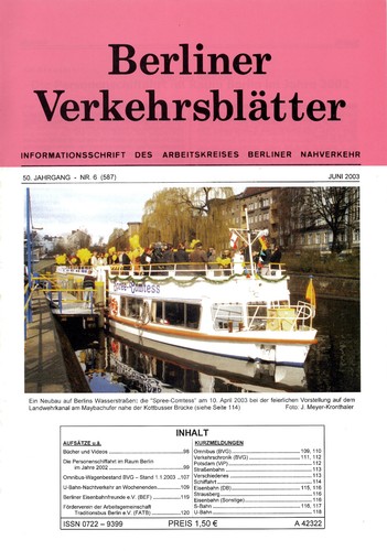 Berliner verkehrsblätter heft - verkehrsblätter,