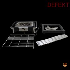 Severin 8117 Elektro-Grill 2 Grillzonen Schwarz Silber Gartengrill DEFEKTWARE