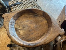 Schale m Henkel altes Teakholz