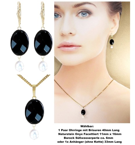 Onyx ohrringe facettiert - onyx, +