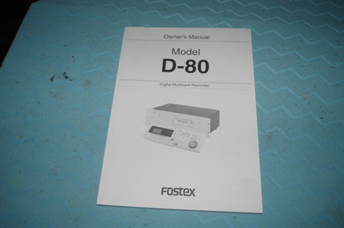 Fostex d80 manual - fostex,