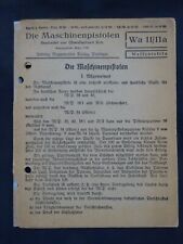 MASCHINENPISTOLE 40, MP 38, Dienstvorschrift, WAFFENTAFEL, Gebrauchsanweisung