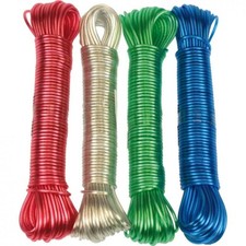 0,32EUR/1m Wäscheleine 20m Stahldrahteinlage Wäscheschnur Kunststoff ummantelt