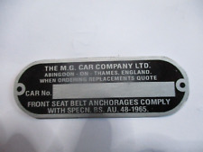 Typenschild Schild s84 s86 oldtimer MG Car Company M.G. A B C GT Midget roadster