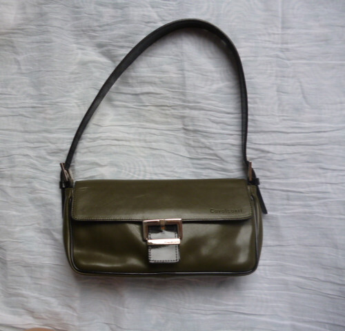 Tasche grün schwarz echtes - grün,