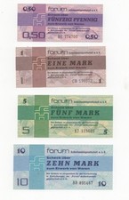 Satz  FORUMSCHECKS DDR 1979 ECHT und UNC mit den 100 Mark