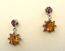 Granat, Citrin - Ohrringe