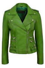 DESIRE Damen Biker Jacke Rock Chic Gothic Oberteile Echtleder Jacke
