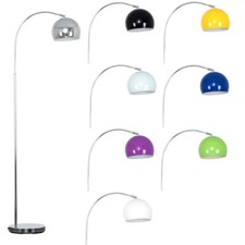 Gebogene Stehlampe Standard Wohnzimmer Licht Retro Lampenschirm gewölbt LED Birne Zuhause