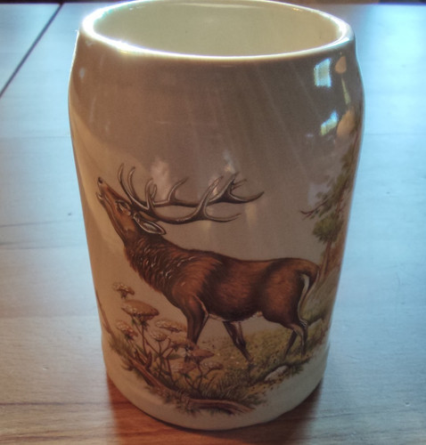 Bierkrug keramik jagdmotiv - keramik,