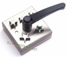 AUSHAUWERKZEUG "STERNE" mit Spannhebel und 5 Stempeln für Sterne,  Nagelneu!