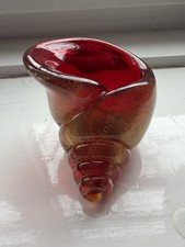 Muschel Glas Murano Seguso Rot