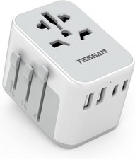 Reisestecker Adapter Weltweit mit 2 USB & 2 USB C für EU USA UK Australien Japan