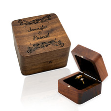 Holz Ringbox Ringkissen mit personalisierter Gravur Hochzeit Verlobung Geschenk