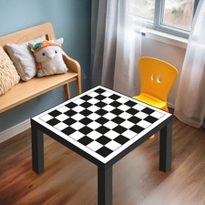 banjado Designabdeckung für Ikea Lack Tisch 55x55 Glasplatte o. Folie Schach