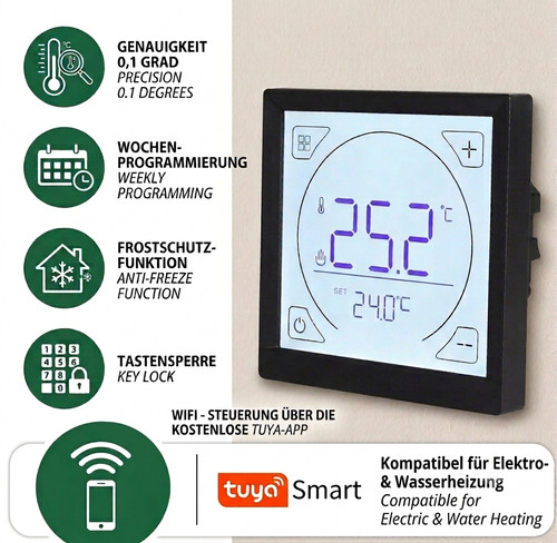 Wifi thermostat schwarz - thermostat,