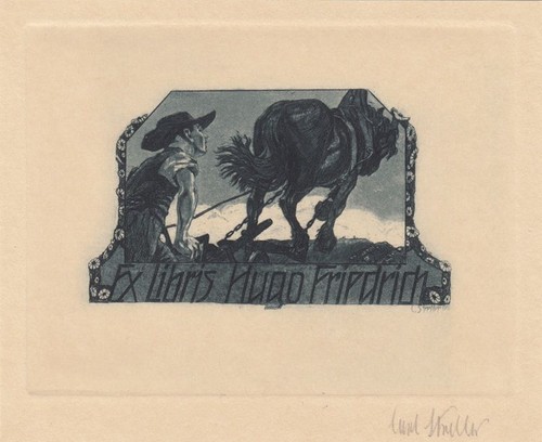 Exlibris bookplate radierung - bookplate,