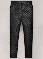 Neu Herren Schwarz Leder Hose